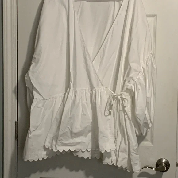 Kika Vargas White Wrap Blouse - Picture 1 of 2